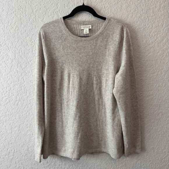 Adrienne Vittadini Sweaters - Adrienne Vittadini Cashmere Crewneck Sweater XL Quiet Luxury Minimalist Oatmeal